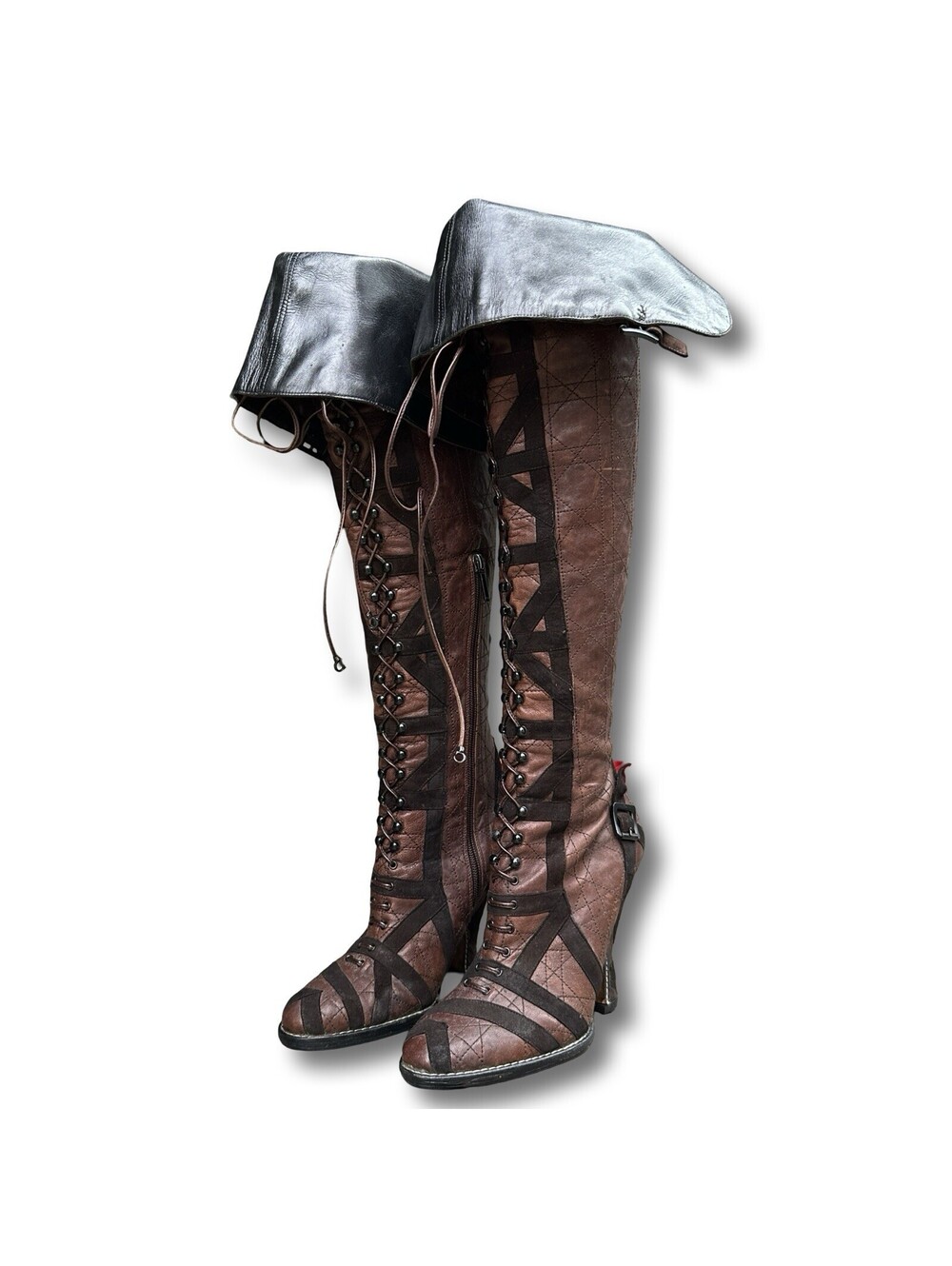 2000s Vintage Dior by John Galliano Runway Over The Knees Louis XVI Boots 38